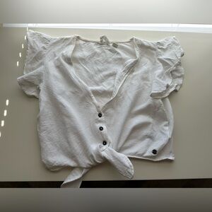 Roxy Tie-Front Crop Top